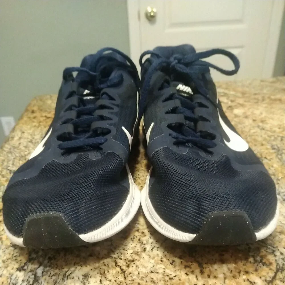 Nike Mens Downshifter 8 AQ2269-400 Blue White Running Shoes Lace Up Size 8.5